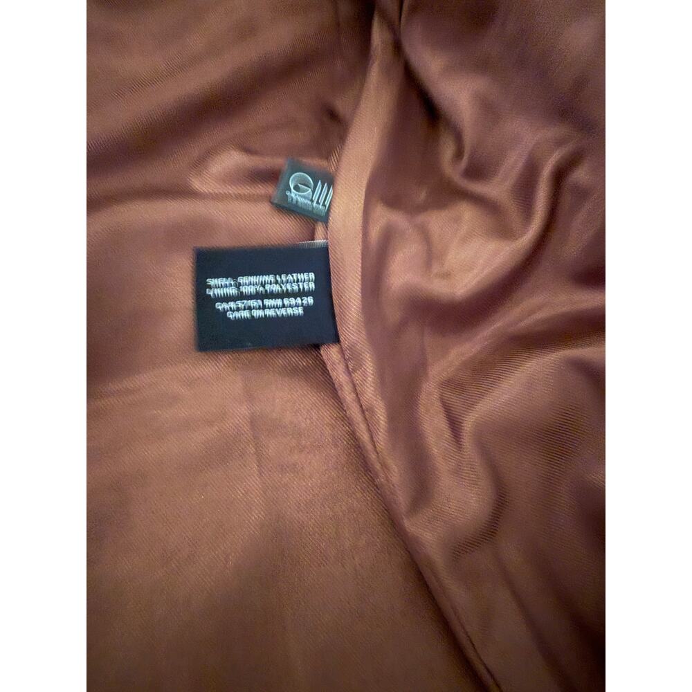 Wilson Leather Genuine NWT Long Leather Brown Double-Breasted Coat Jacket - L - Picture 10 of 10